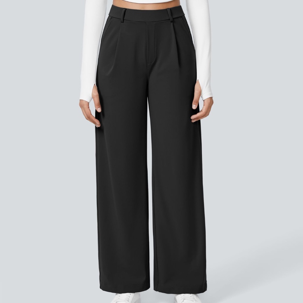 NWT Halara High Waisted Side Pocket Straight Leg Work Pants | L Tall